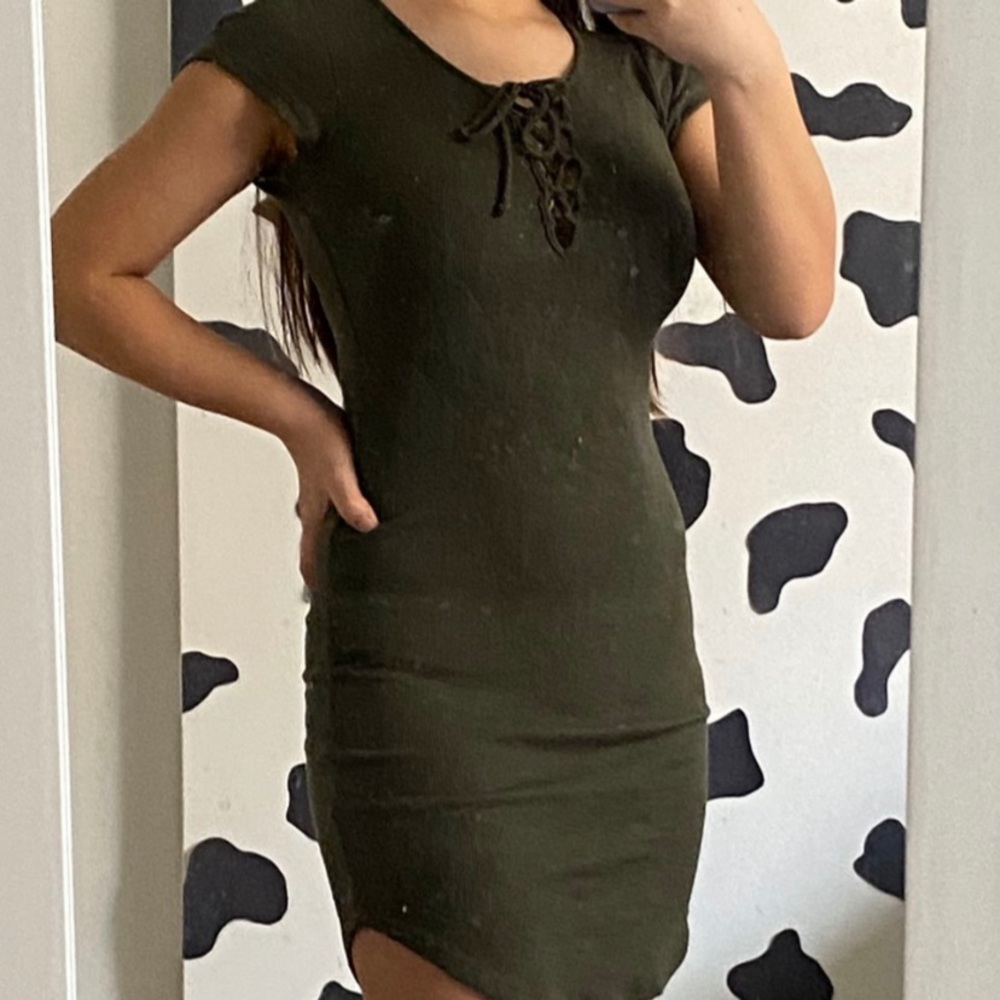 army green bodycon dress